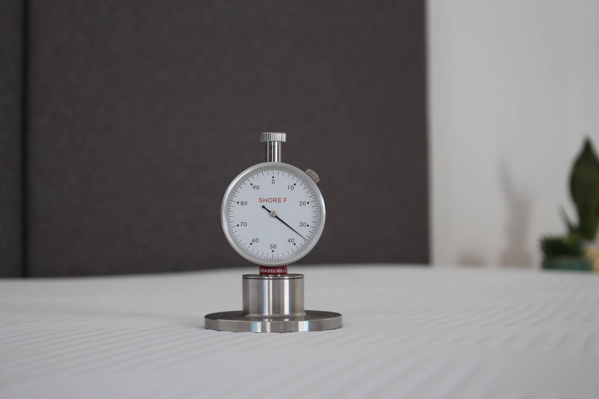 teste com durómetro do colchão zero gravity